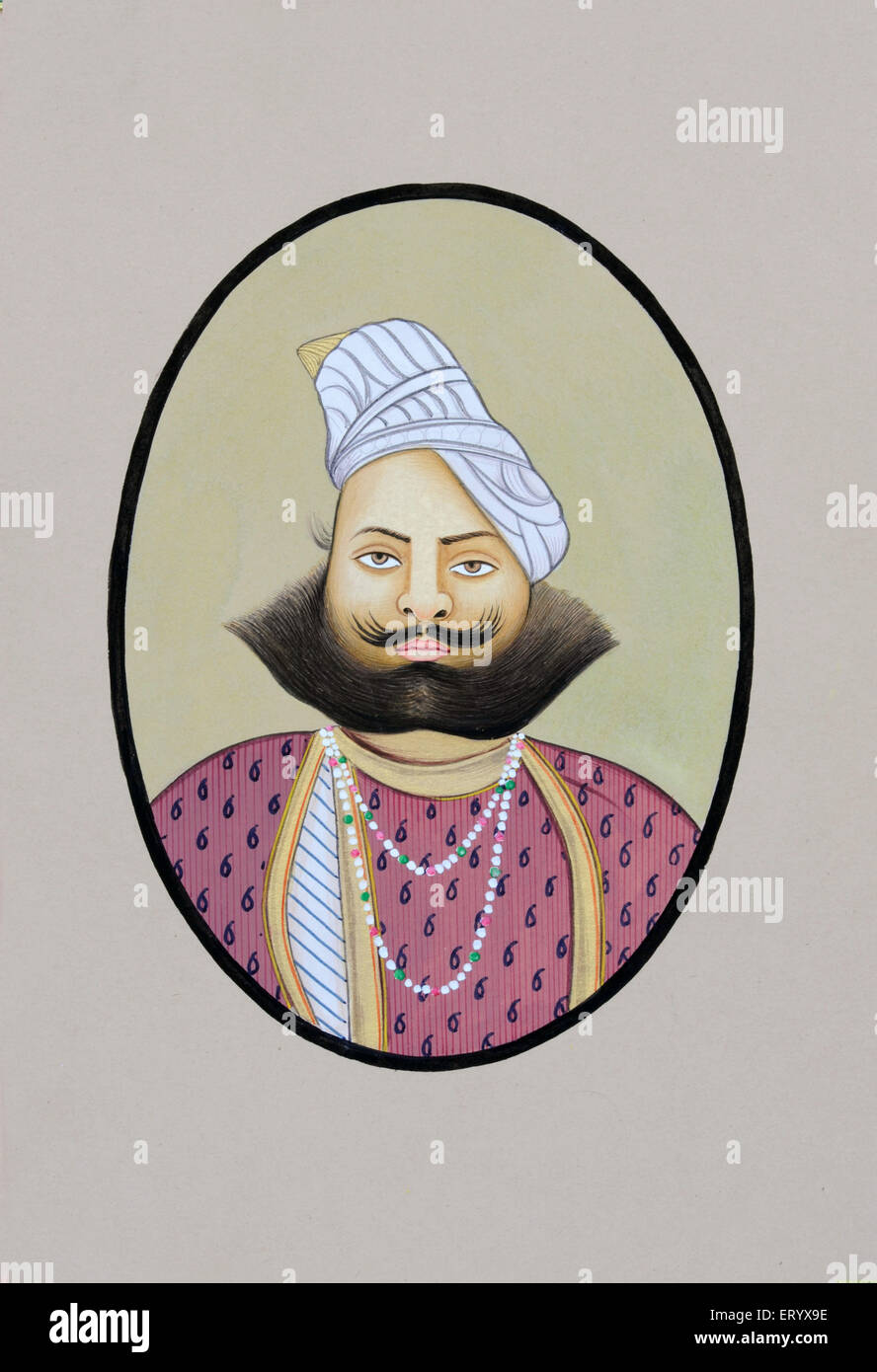 Miniature painting of Maharaja Raghunath Singh Bahadur Pratapgarh Stock  Photo - Alamy