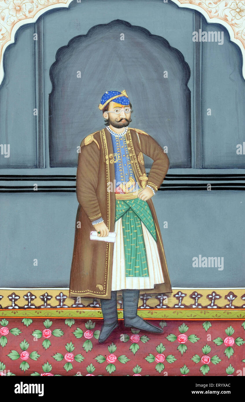 maharana ram singh 2 playing holi rajput miniature kota