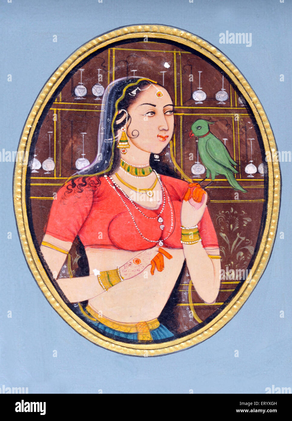 Miniature Painting of Jodha Bai India Asia Stock Photo