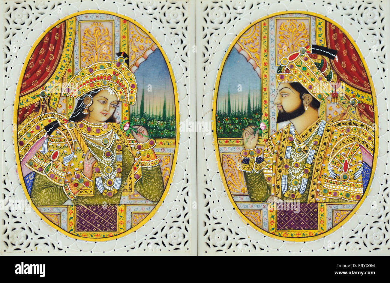 Shah jahan and mumtaz mahal painting hi-res stock photography and ...