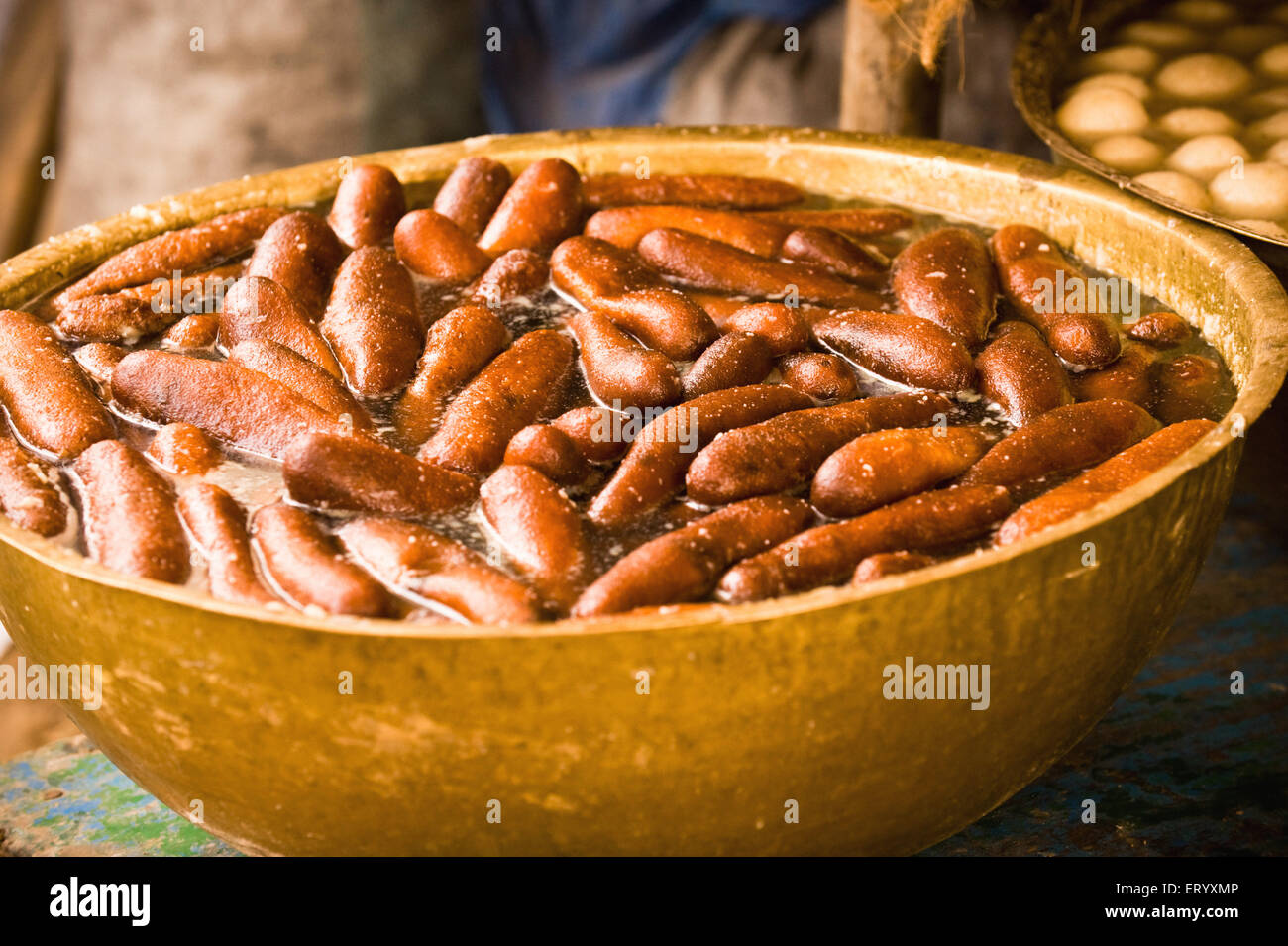 Bengali sweet Langcha, Calcutta, Kolkata, West Bengal, India Stock Photo