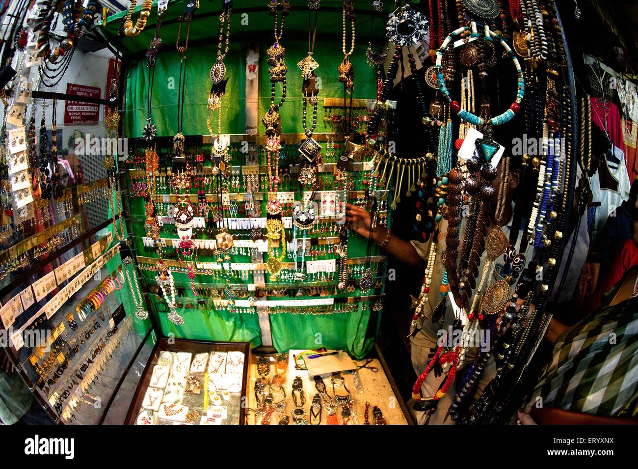 Artificial Jewellery ornaments shop , Gariahat Market , Calcutta , Kolkata , West Bengal , India , Asia Stock Photo