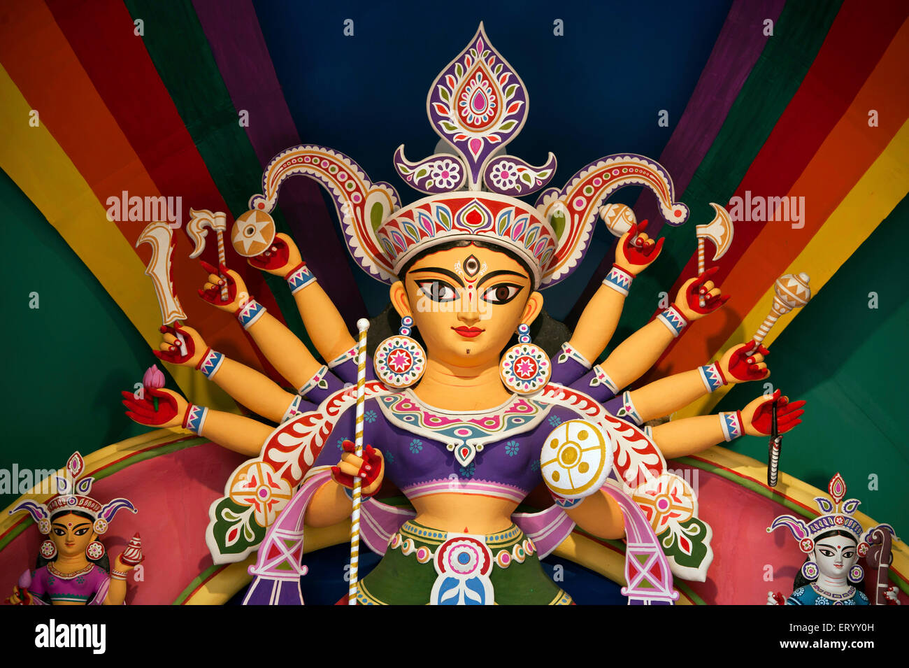 Durga devi with her weapon hi-res stock photography and images - Alamy