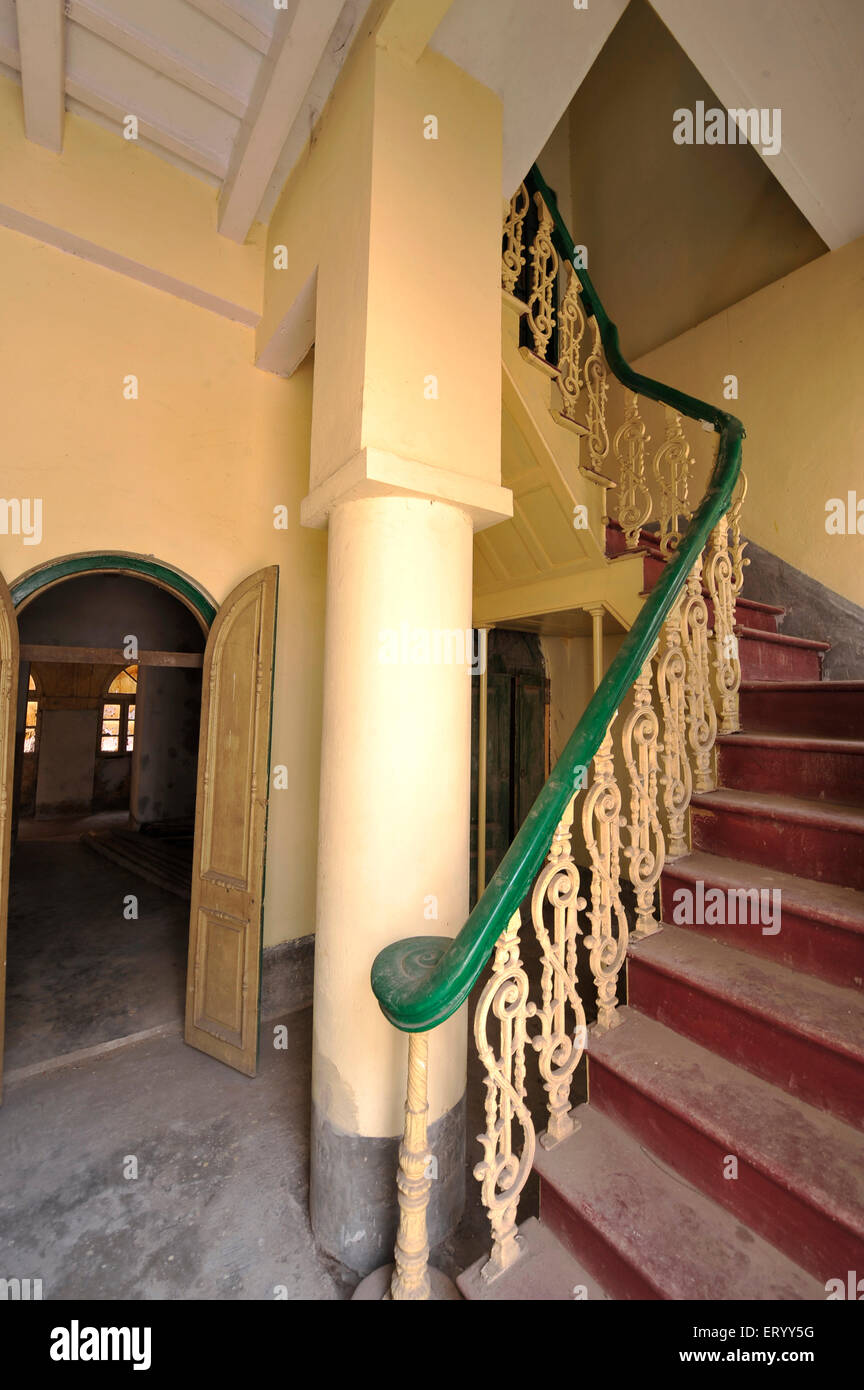 Stair at jorasanko thakur bari ancestral house of poet rabindranath tagore Kolkata ; Calcutta ; India Stock Photo