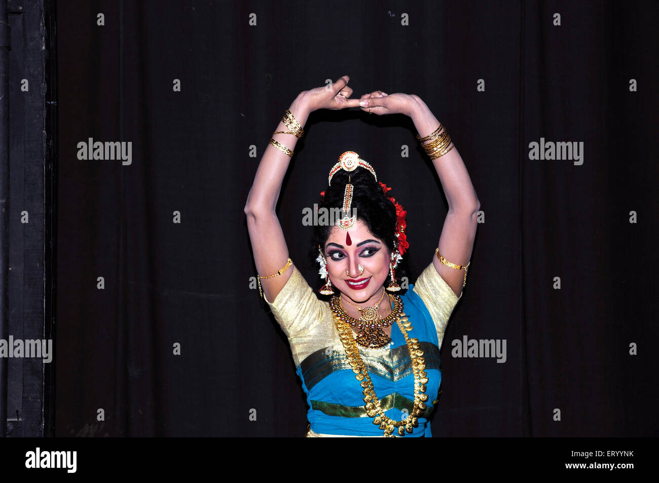 Bharatnatyam dancer performing ; Calcutta Kolkata ; West Bengal ; India MR#775 Stock Photo