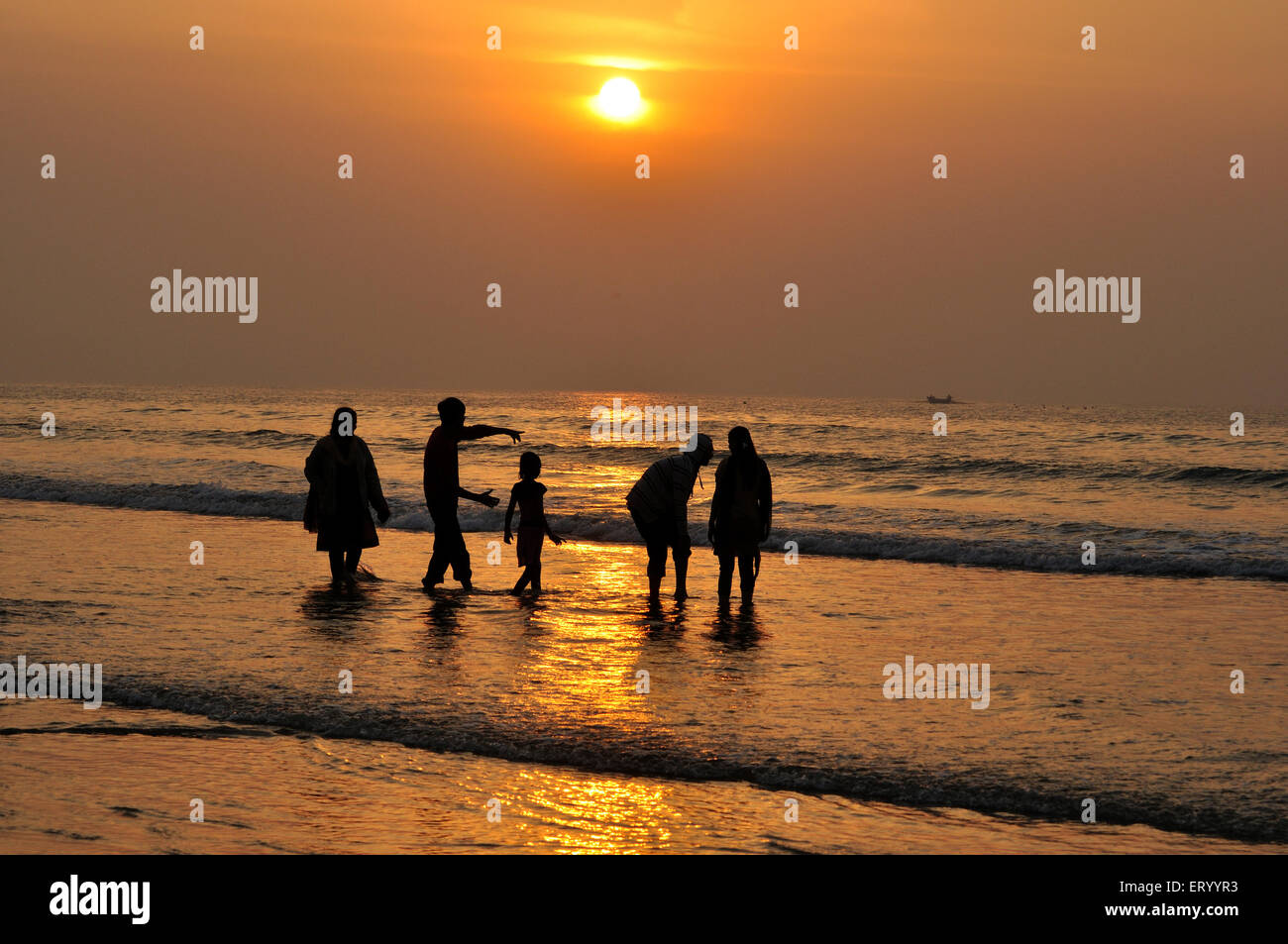 Sunrise at digha sea ; West Bengal ; India Stock Photo