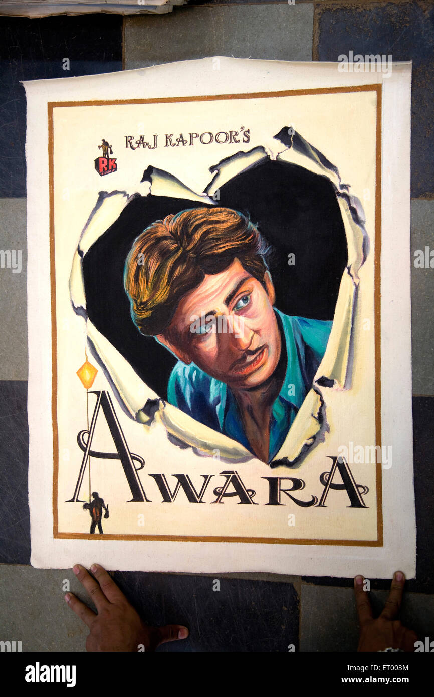 Film poster of Awara by Raj Kapoor , India Stock Photo