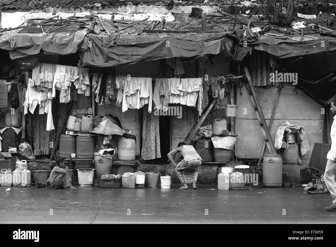 Byculla slum Bombay slums Bombay Mumbai Maharashtra India Indian slums Stock Photo