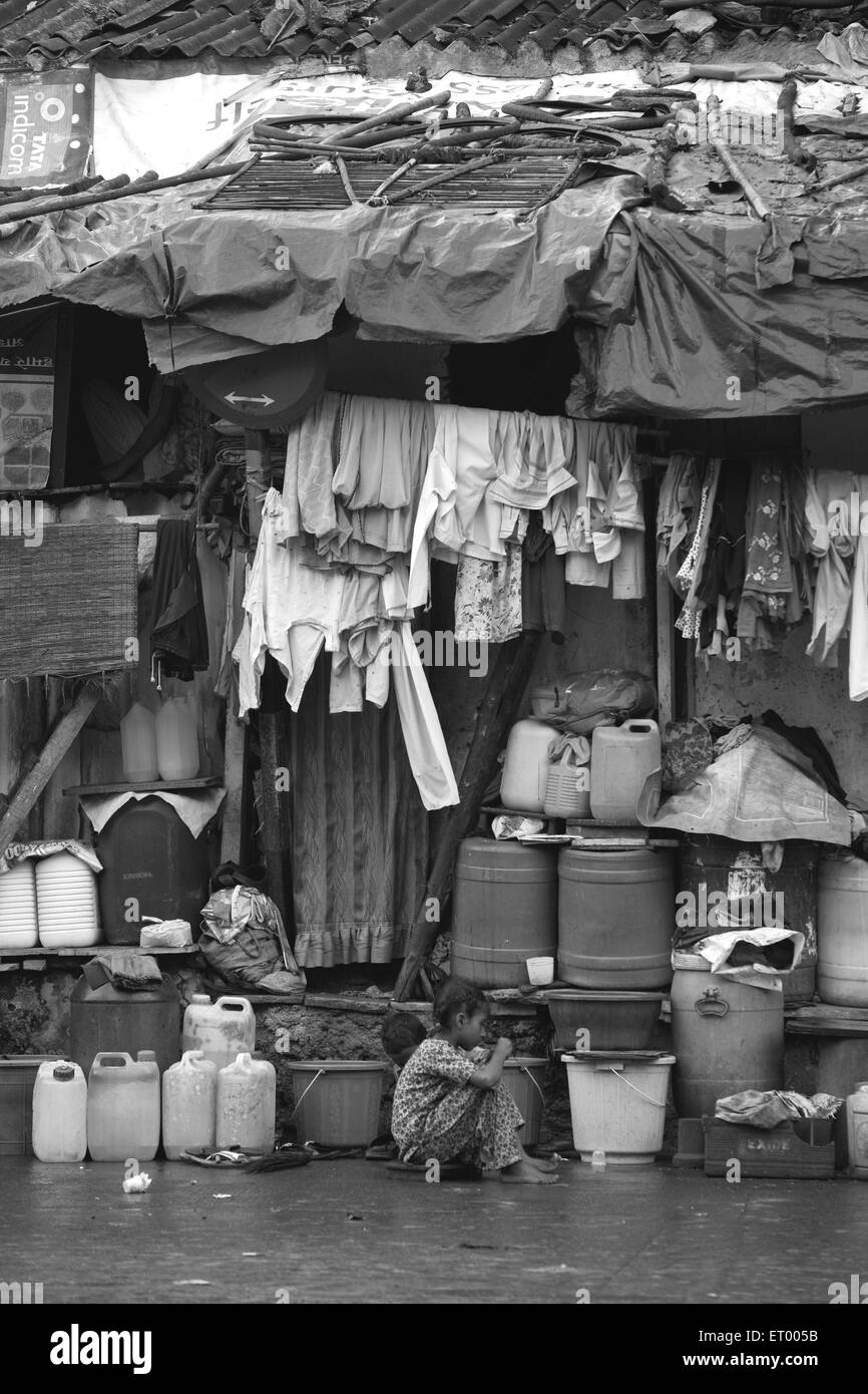 Byculla slum ; N M Joshi Road ; Bombay Mumbai ; Maharashtra ; India Stock Photo