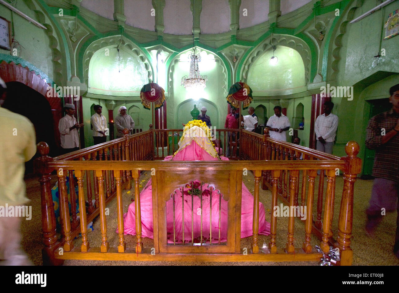 Interior of hazarat asad ali khan lari dargah ; Belgaum ; Karnataka ; India Stock Photo