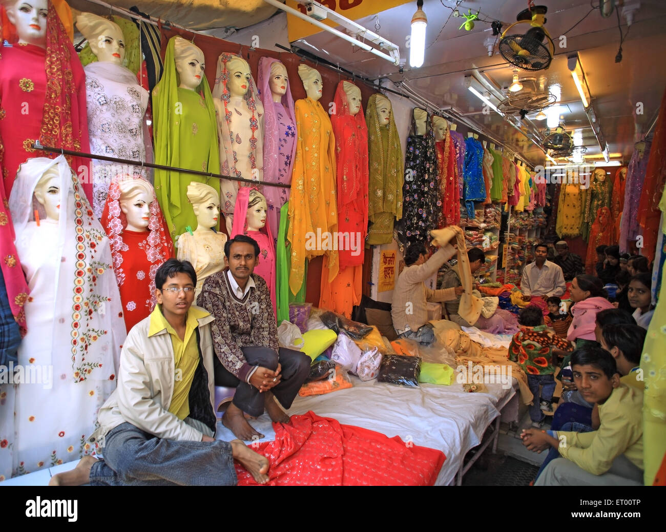 Textile shop in Bhopal ; Madhya Pradesh ; India Stock Photo