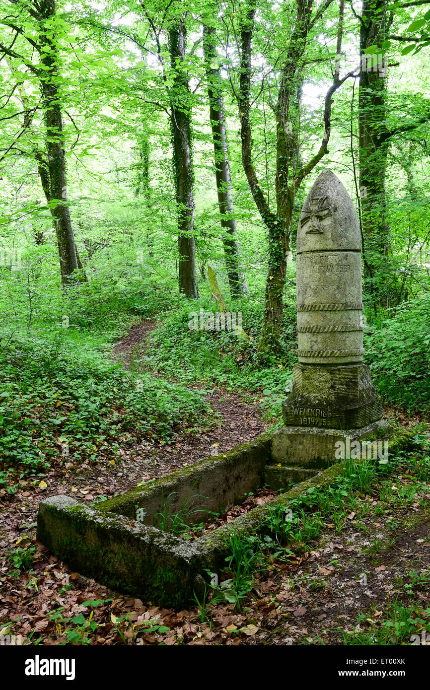 German First World War battlefield memorial in forest of St. Mihiel salient, Lorraine, France Stock Photo