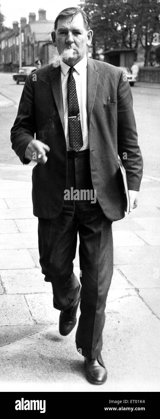 Detective Chief Inspector Bernard Monkhouse, working on the Allan Graham murder case. 11-year-old Allan's body was found dumped in a ditch near Throckley in April 1970 after he went to a corner shop near his step-brothers home in Gerald Street, Benwell, Newcastle. 21st May 1970. Stock Photo