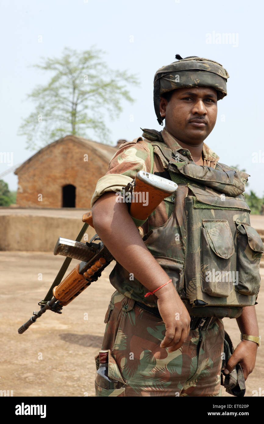 Commando guarding the tolatol ghar at sibsagar ; Assam ; India NOMR Stock Photo