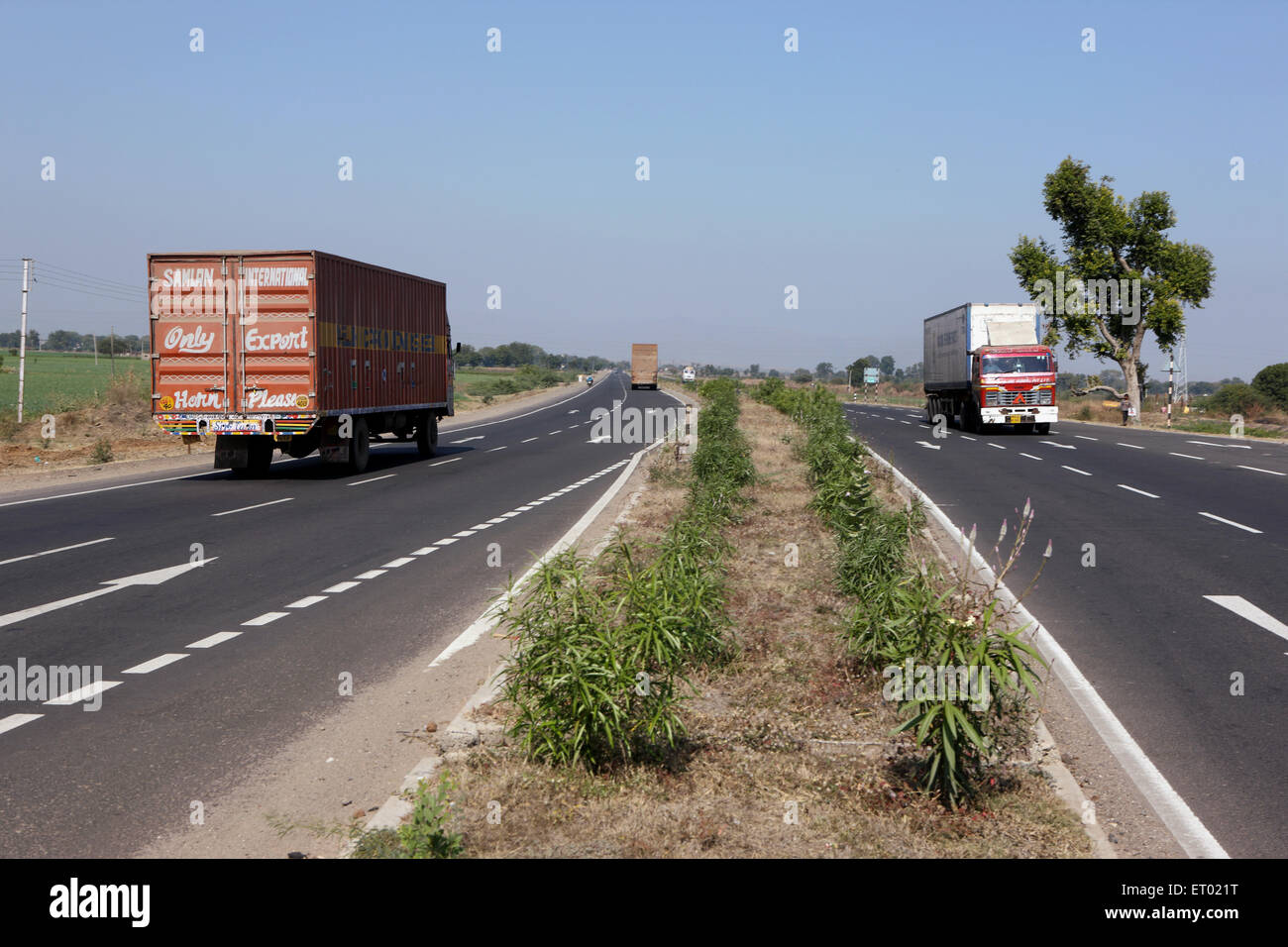 Trucks, National Highway Number Three, Madhya Pradesh, India, Asia Stock Photo