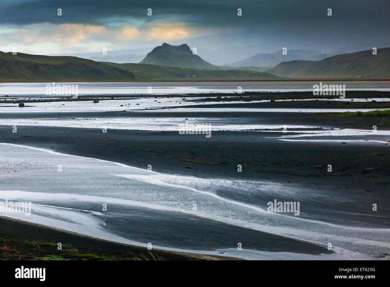 Black sand beach, Dyrholaey, Iceland Stock Photo