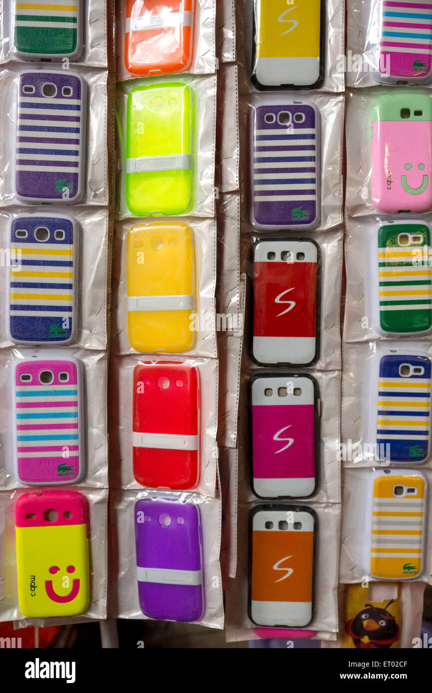 PVC Mobile Phone Covers India Asian Stock Photo