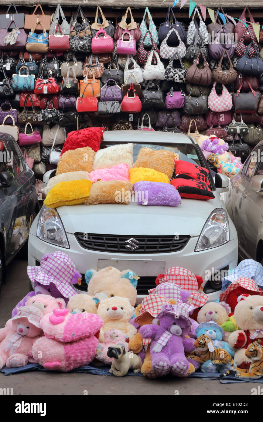 PVC Bags car and Stuff Toys India Asia Stock Photo