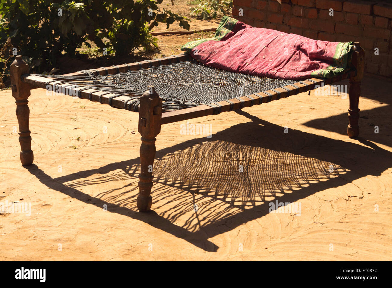 Wooden cot khatiya ; Nadiad ; Gujarat ; India Stock Photo 83595766 Alamy