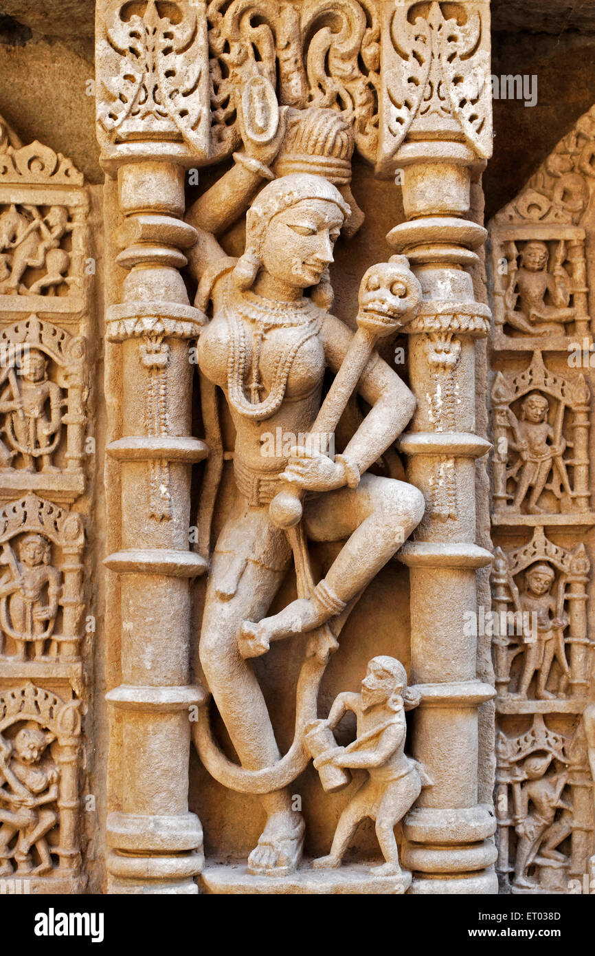 Yogini ; Rani ki Vav ; Ranki Vav ; step well ; stepwell ; Patan ; Gujarat ; India ; Asia Stock Photo