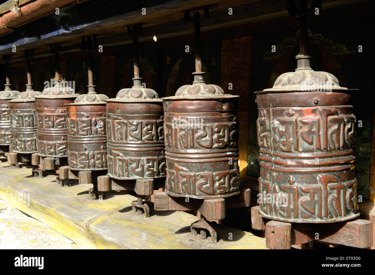 Buddhist prayer wheels , Bagarchhap , Manang , Gandaki , Nepal ...
