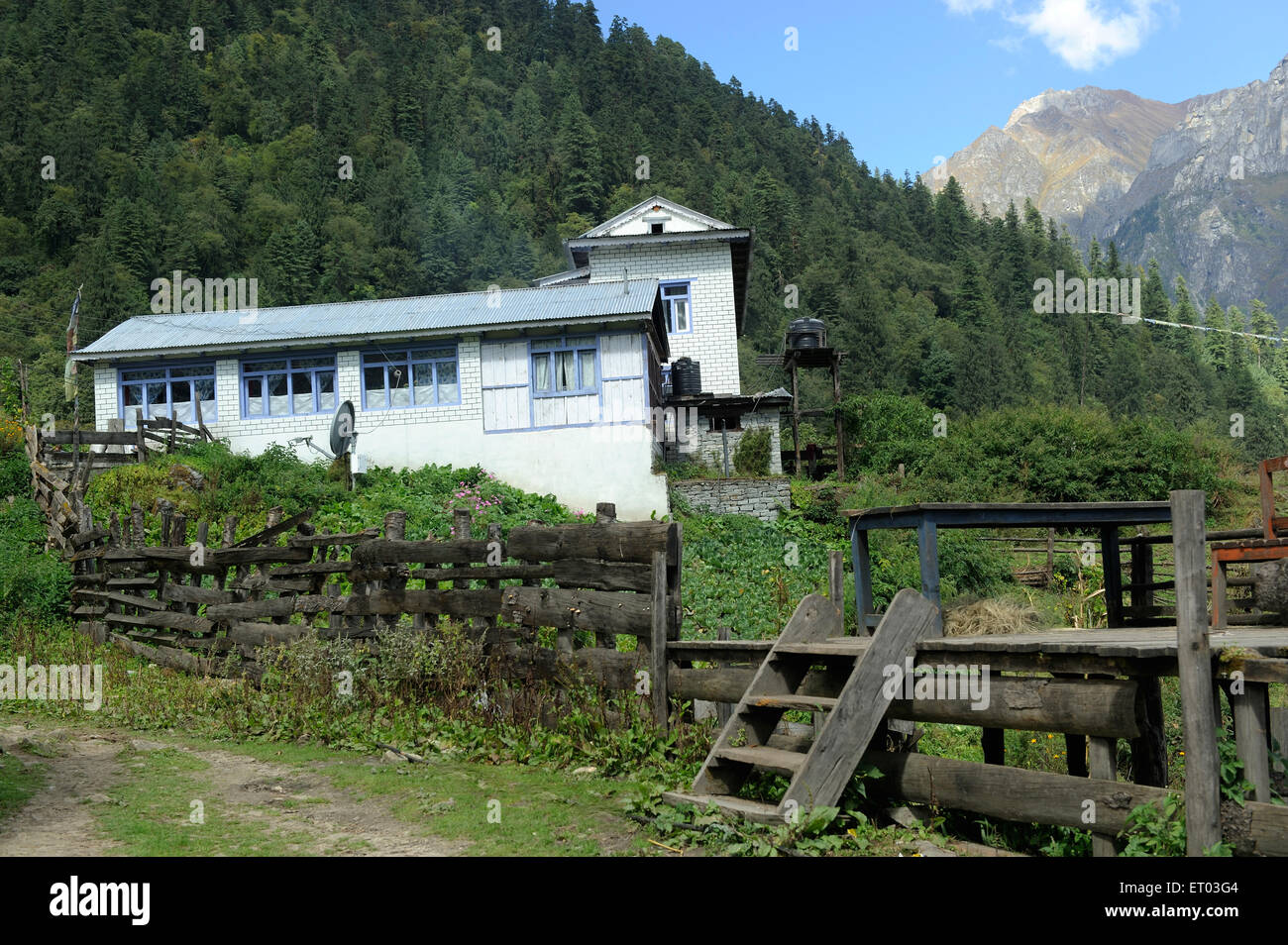 House , Thanchowk , Annapurna Circuit Trek , Nepal , Federal Democratic Republic of Nepal , South Asia , Asia Stock Photo