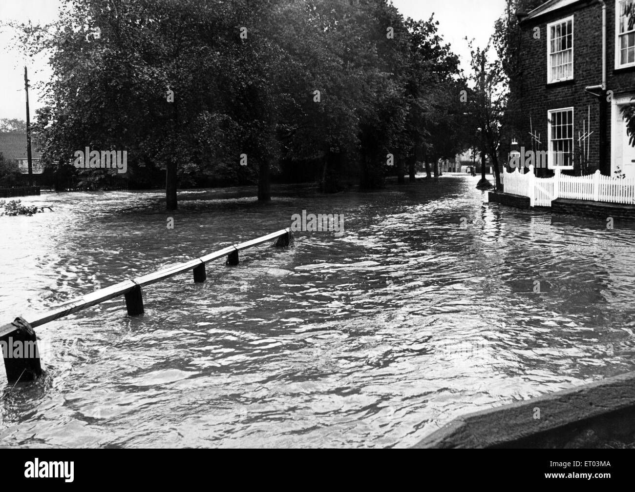 Flooding at Stokesley. 12th September 1976. Stock Photo