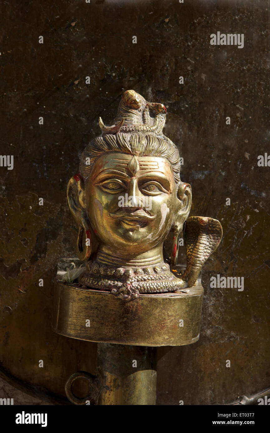 Lord Shiva brass sculpture, Jagdish Temple, Vishnu temples, Udaipur, Rajasthan, India, Asia Stock Photo