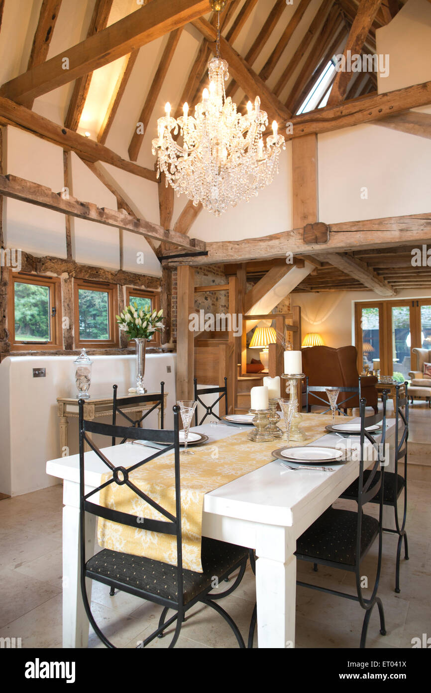 Interior Of Beautiful Barn Conversion In Wanborough Outside Stock