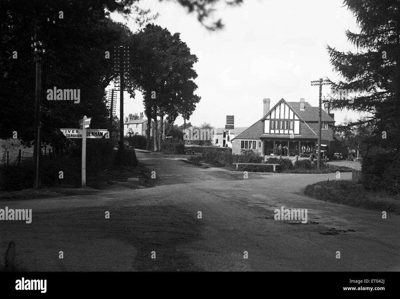 The Black Horse pub in Iver Heath, Buckinghamshire. Circa 1928. Stock Photo