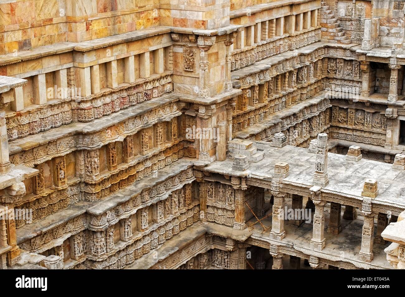 Rani ki vav ; stone carving ; underground structure ; step well ; Patan ; Gujarat ; India Stock Photo