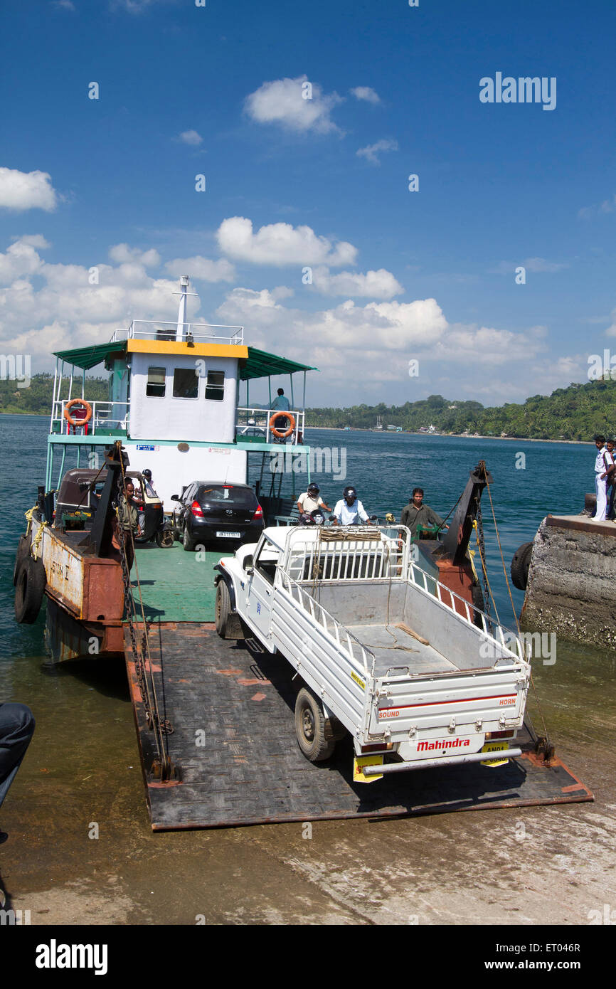 ferry boat carrying vehicle in Chatham Jetty Port blair Andaman island
