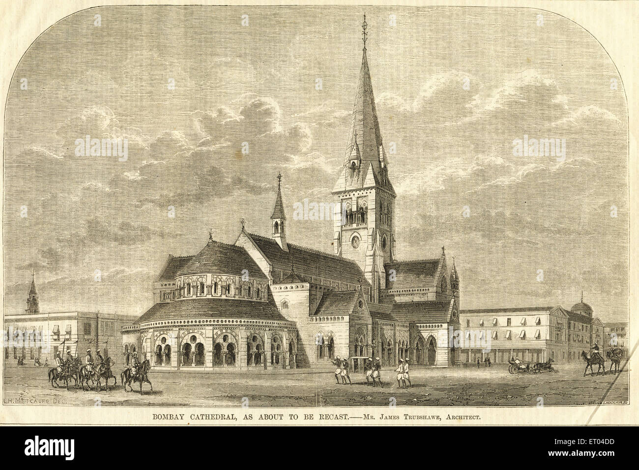Bombay cathedral as about to be recast ; 18th February 1865 ; Bombay now Mumbai ; Maharashtra ; India Stock Photo