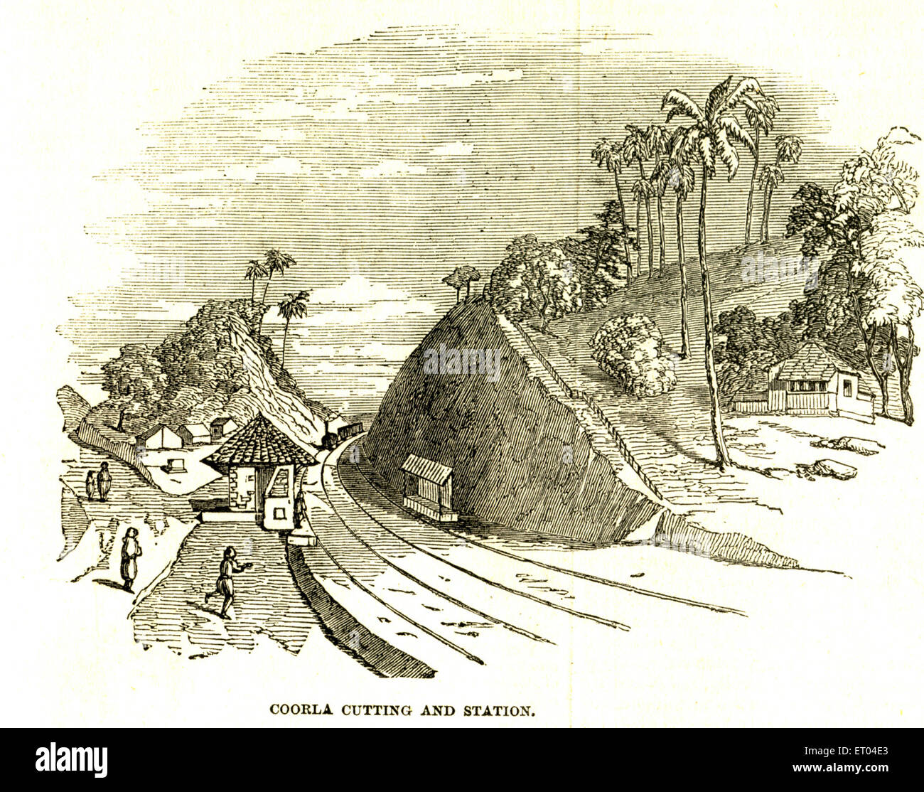 Kurla cutting and station ; 4th June 1853 ; Bombay now Mumbai ; Maharashtra ; India Stock Photo