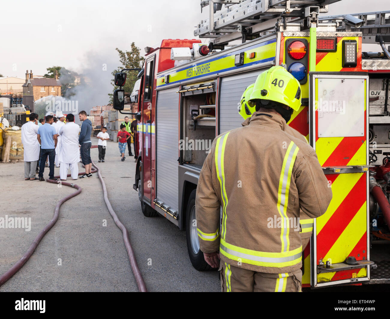 Emergency services deal with a large tyre fire in the Leeds Road area