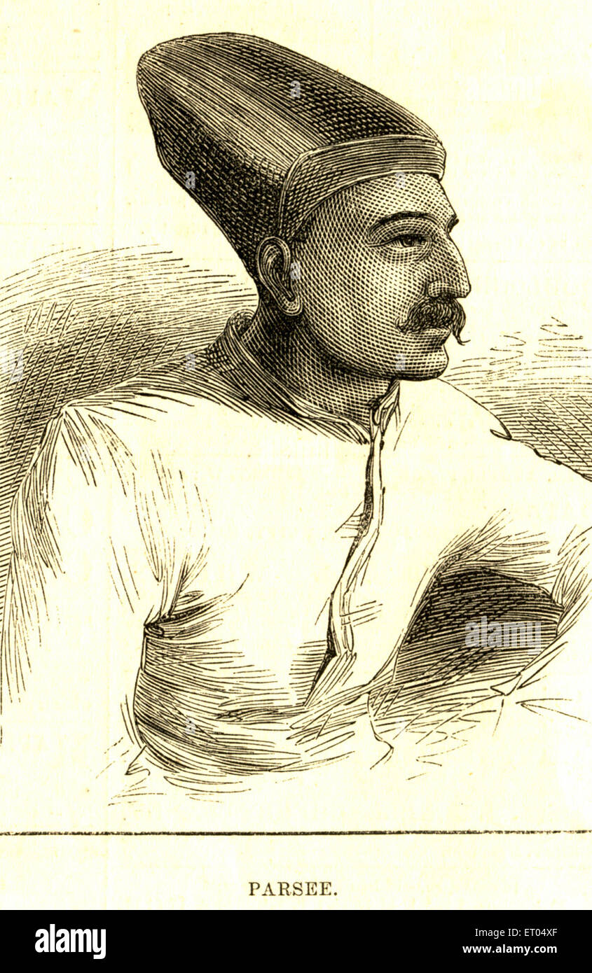 Portrait of parsi man ; 13th November 1875 Stock Photo