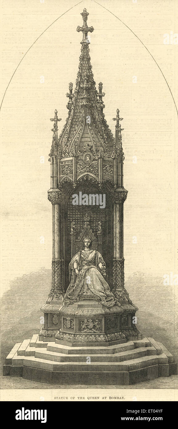 Statue of the queen at Bombay now Mumbai ; Maharashtra ; India ; 8th June 1872 Stock Photo