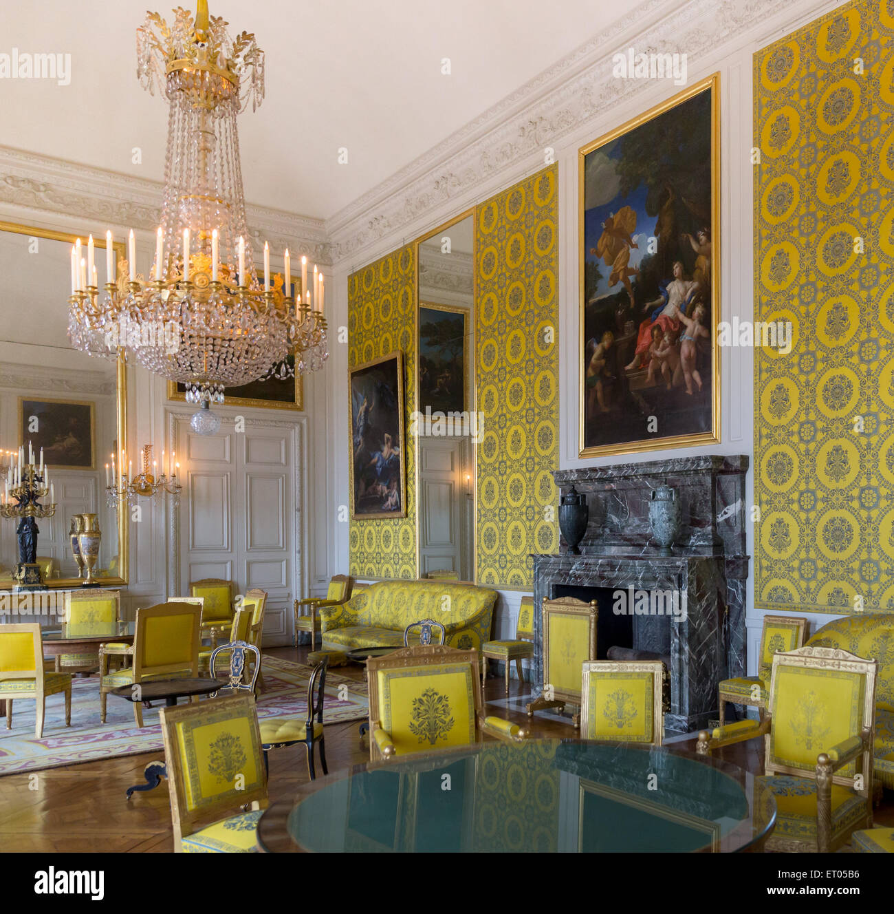 The Louis-Philippe Family Room in the Grand Trianon at the Château de Versailles, France Stock Photo