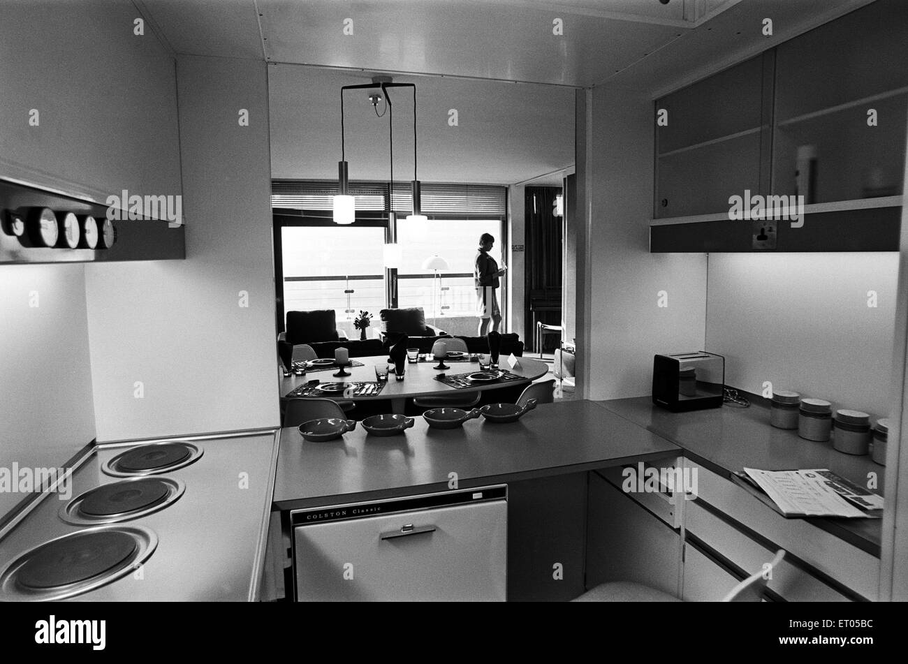 Interior views of Barbican flats, City of London. 21st October 1968 ...