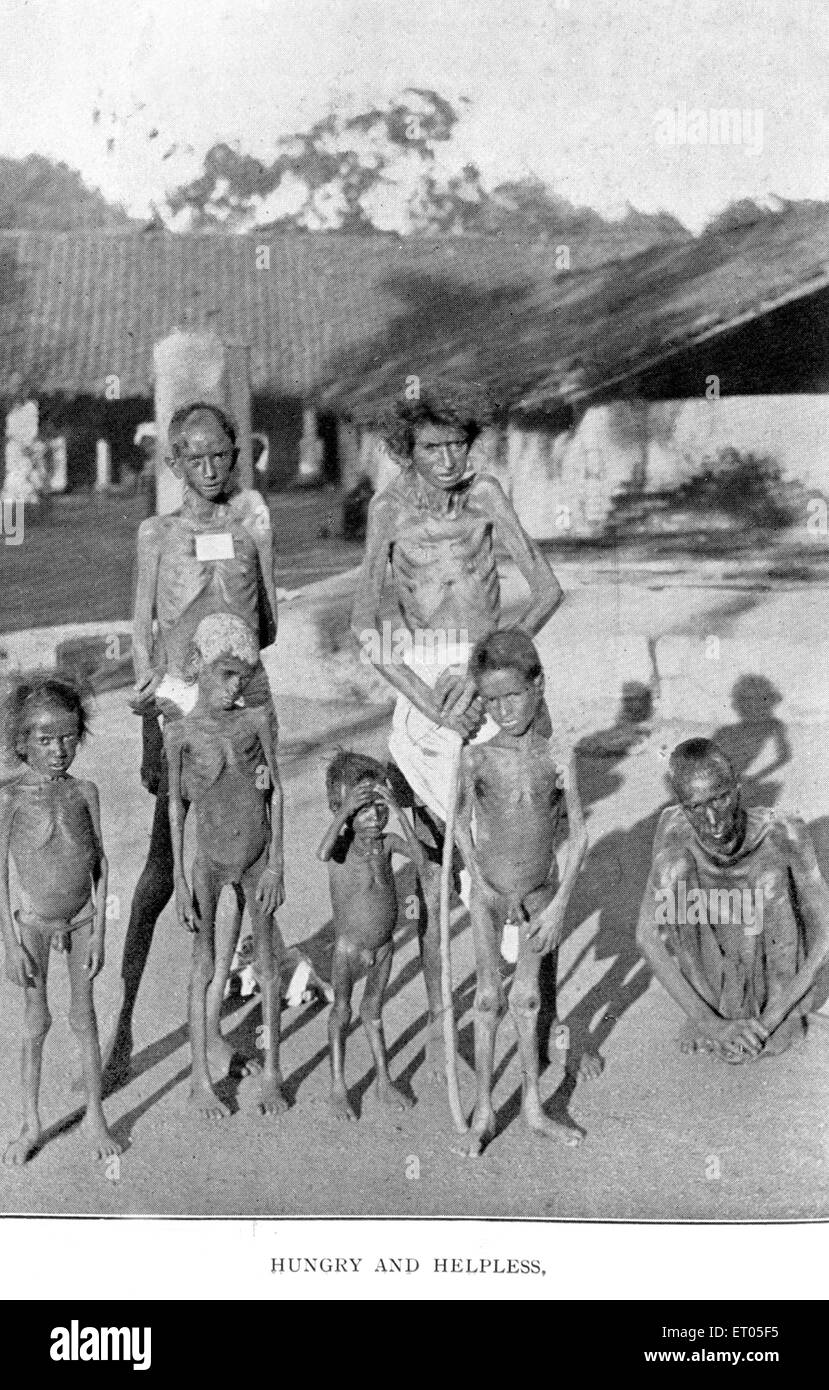 Famine districts ; hungry and helpless ; India NO MR Stock Photo
