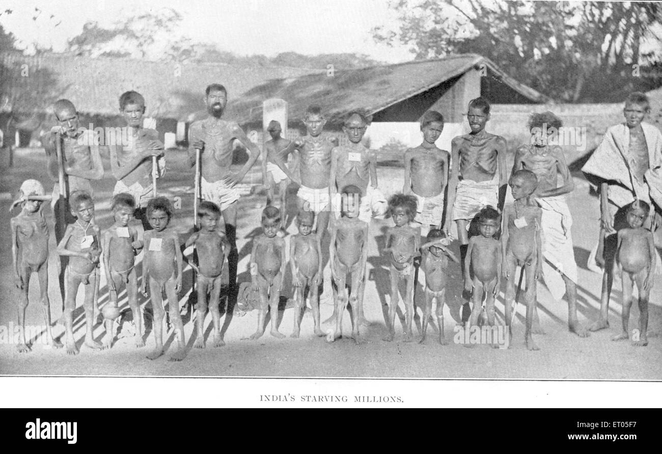 Famine districts ; India's starving millions ; India NO MR Stock Photo