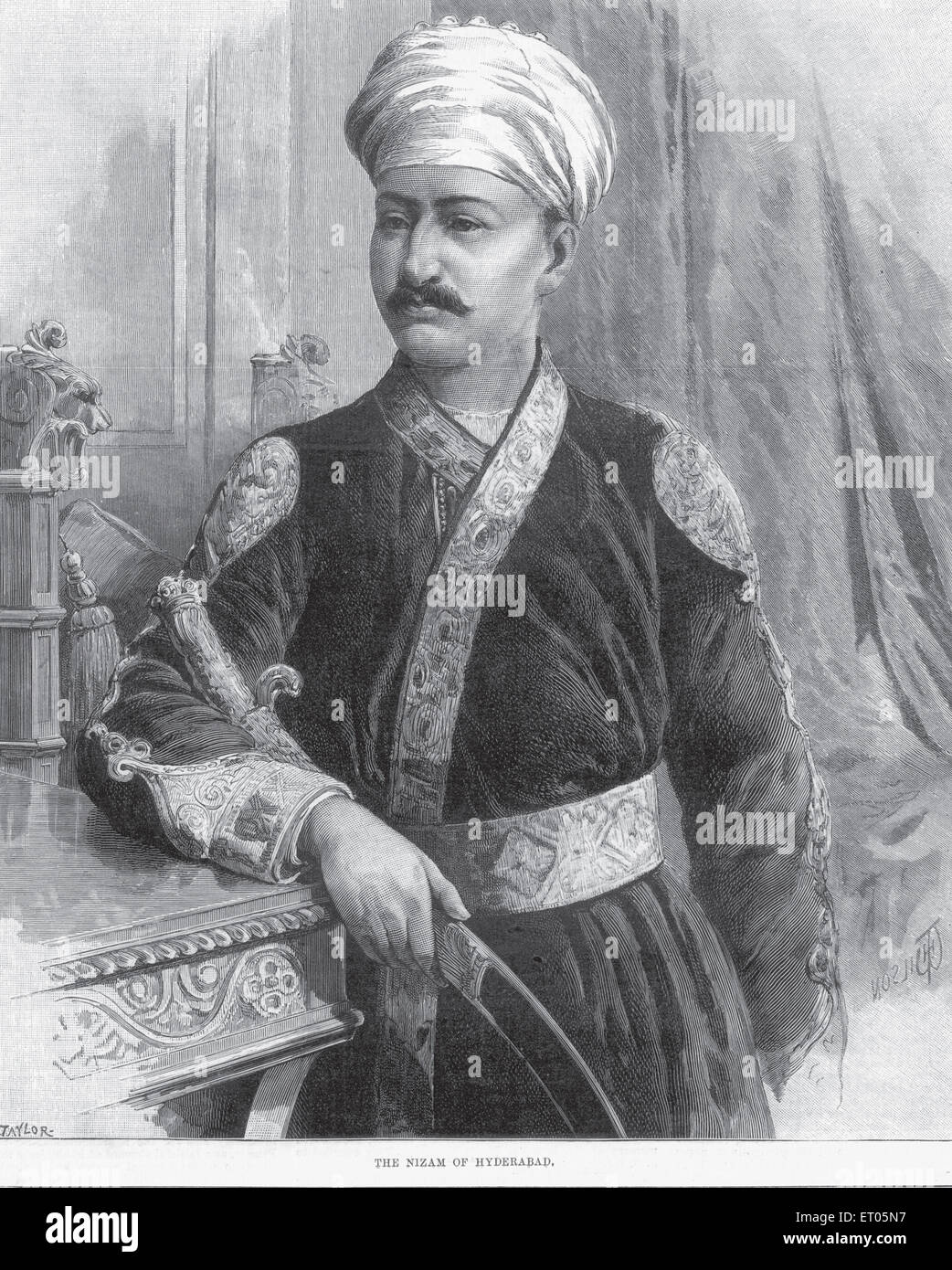 Lithographic portraits ; the nizam of Hyderabad ; Andhra Pradesh