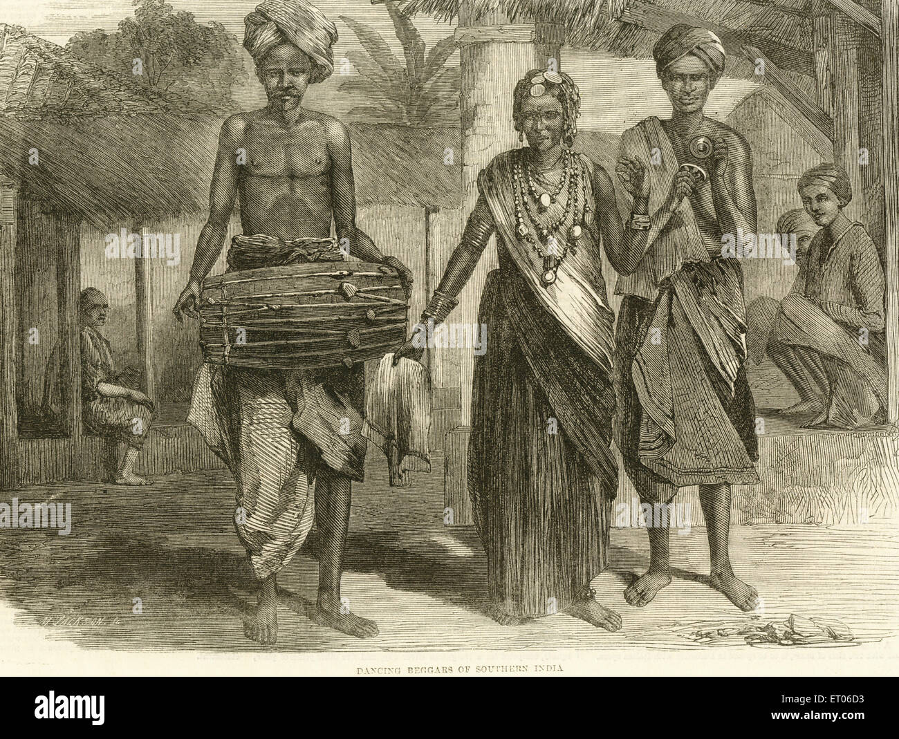 Dancing beggars of Southern India Stock Photo