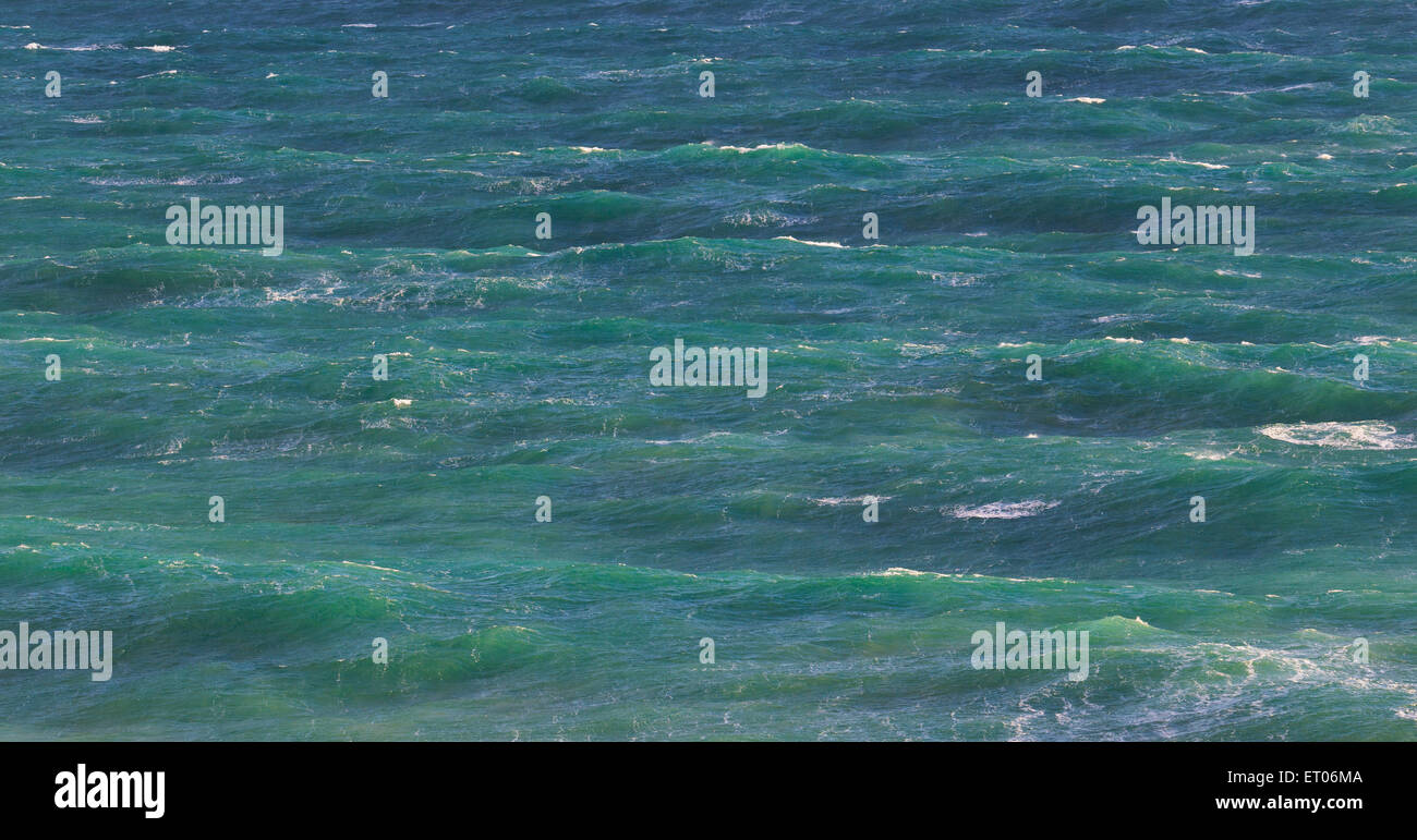 Choppy surf conditions in the sea off the coast of the Great Ocean Road