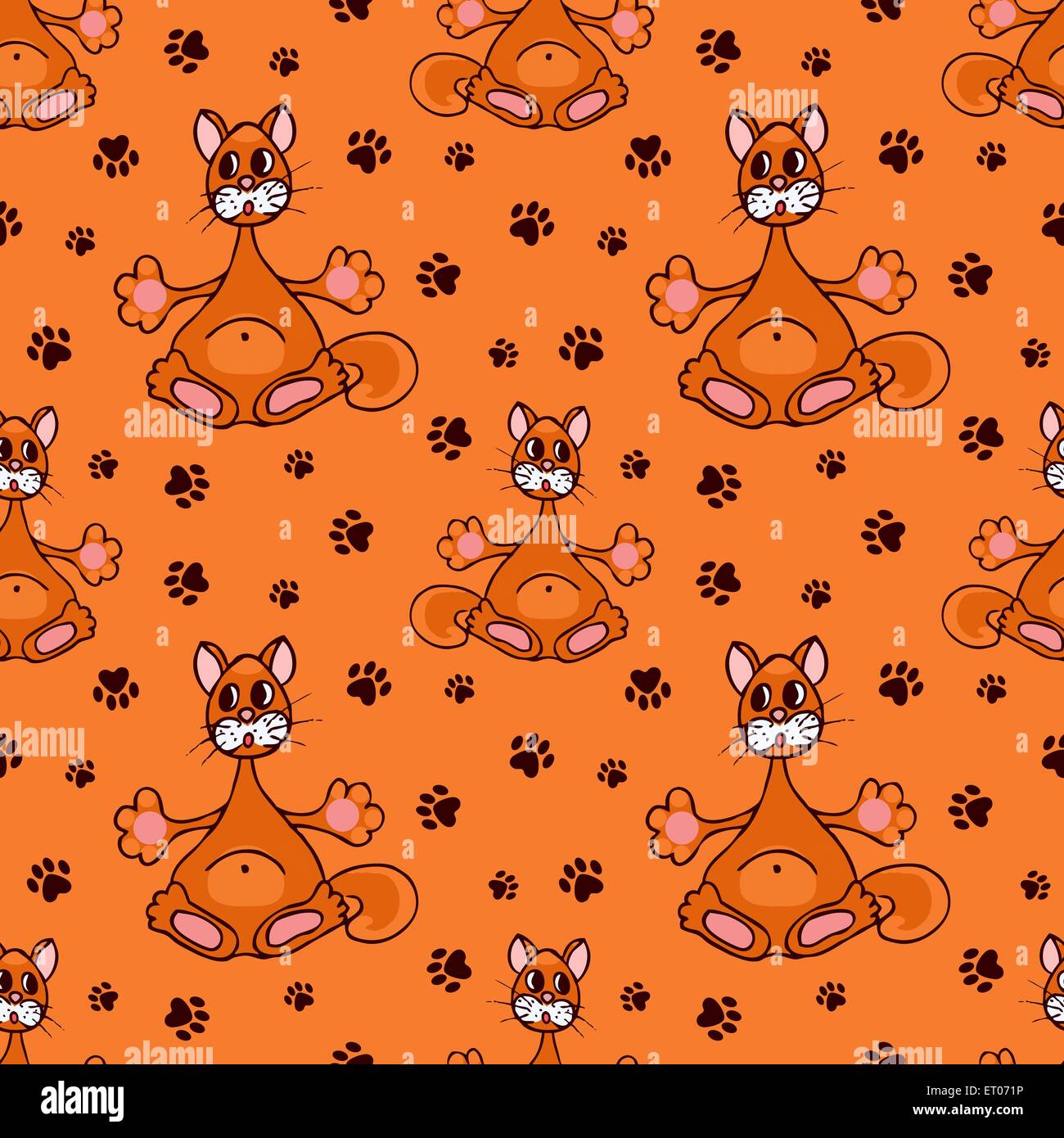 seamless pattern with red cat Stock Vector