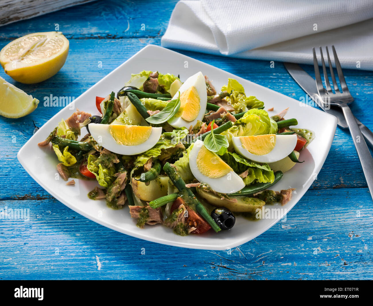 French tuna nicoise salad hi-res stock photography and images - Alamy