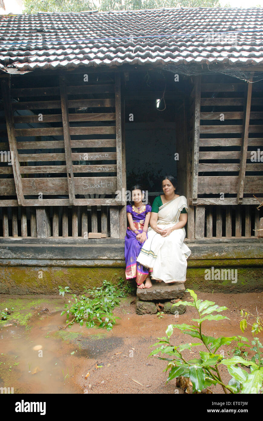 175 years old traditional house of Namboothiries Keralite Brahmins Perumangatu Mana in Panjal ; Kerala ; India NO MR Stock Photo