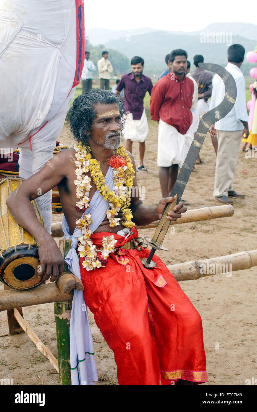 Velichappadu, Velichapadu, Temple Oracle, Bhagavathi temple, Komaram, Valluvanad, Kerala, India, Asia Stock Photo