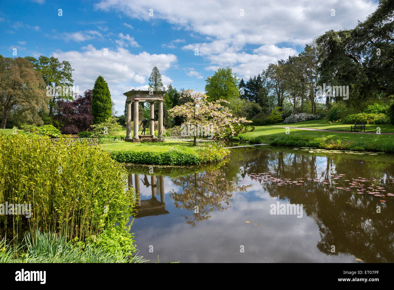 Romantic scene at Cholmondeley Castle gardens in Cheshire, England. Stock Photo