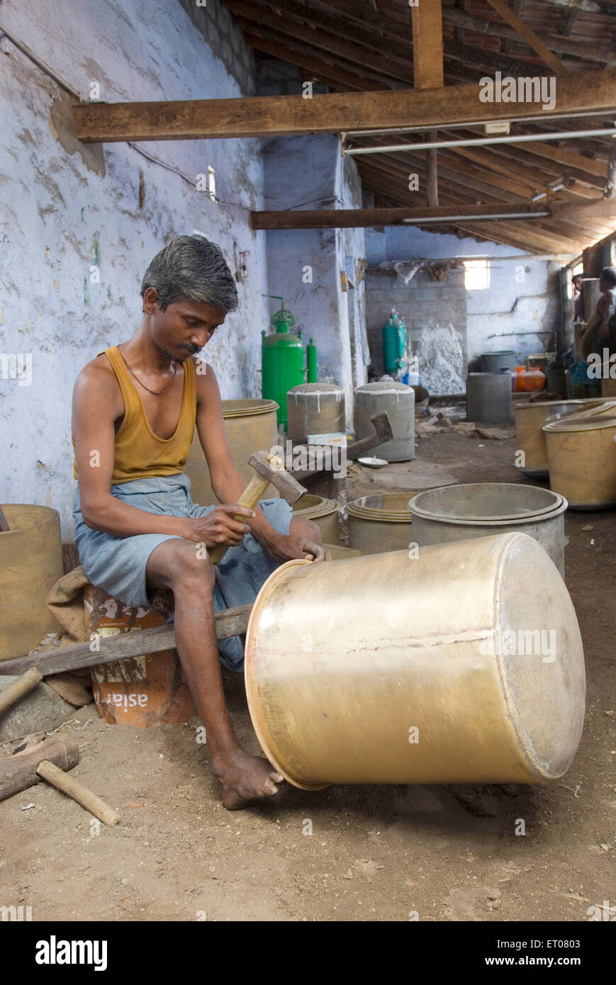Making of copper utensils in vessel manufacturing industry in